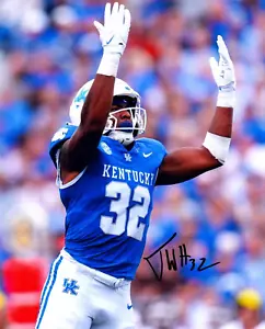 Foto de fútbol americano 8x10 firmada autógrafa de Trevin Wallace Kentucky Wildcats b - Imagen 1 de 1