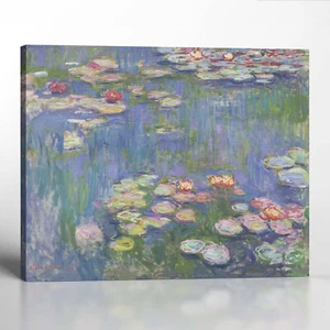 Lily Painting, Monet Wall Art, Water Lily Pond Canvas Print, Impressionist Art - Picture 1 of 12