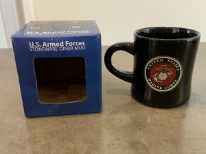 MILITARY UNITED STATES MARINE CORPS SEAL LOGO MUG M Cornell NIB Black - Picture 1 of 7