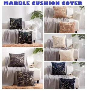 Fundas de cojín de lujo mármol terciopelo suave sofá fundas de almohada decoración del hogar 18"x18" - Imagen 1 de 34