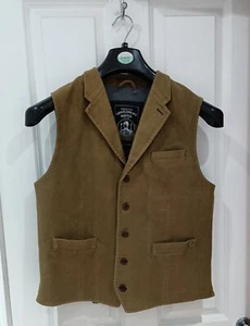White Stuff Sand Colour Waistcoat Size L 5 Buttons Italian Fabric By Nova Fides - Picture 1 of 17