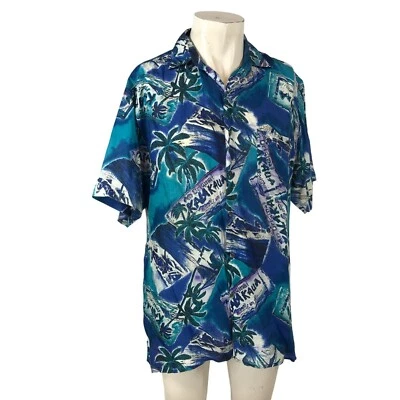 CAMISA DE SEDA ABOTONADA MANGA CORTA HAWAIANA GRANDE - HOMBRE ROBERT STOCK Foto 1 de 4