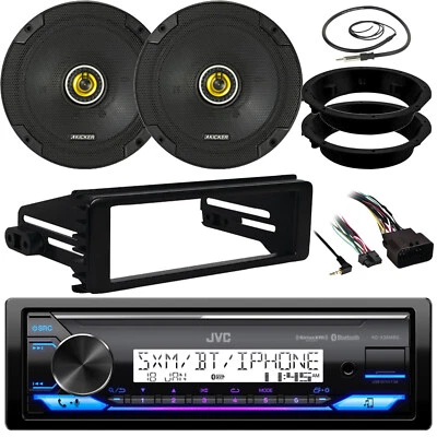 JVC KD-X38MBS Receiver, 2x 6.75" 300W Speakers w/ Adaptor, Dash Kit, Antenna - Image 1 of 4