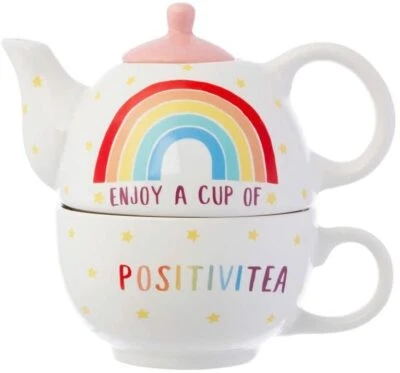 Rainbow Positivitea Tea For One neues Zuhause Küche Essen Neuheit Spaß - Bild 1 von 4