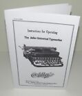 Adler Universal  Typewriter Instruction Manual Reproduction