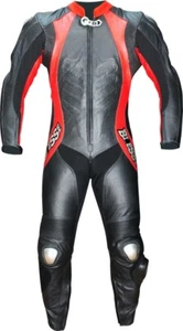 Tuta per moto intera un pezzo da pista in vera pelle TRAFORATO 46-48-50-52-54-56 - Picture 1 of 3