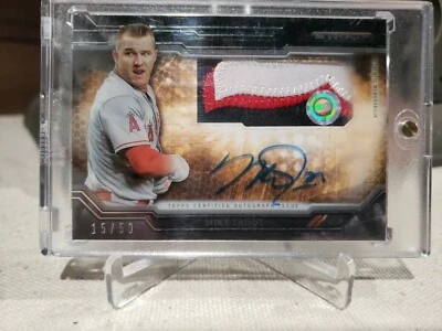 2015 MIKE TROUT TOPPS STRATA PATCH AUTO MLB CERT HOME RUN DERBY /50 ANGELS - Image 1 of 3