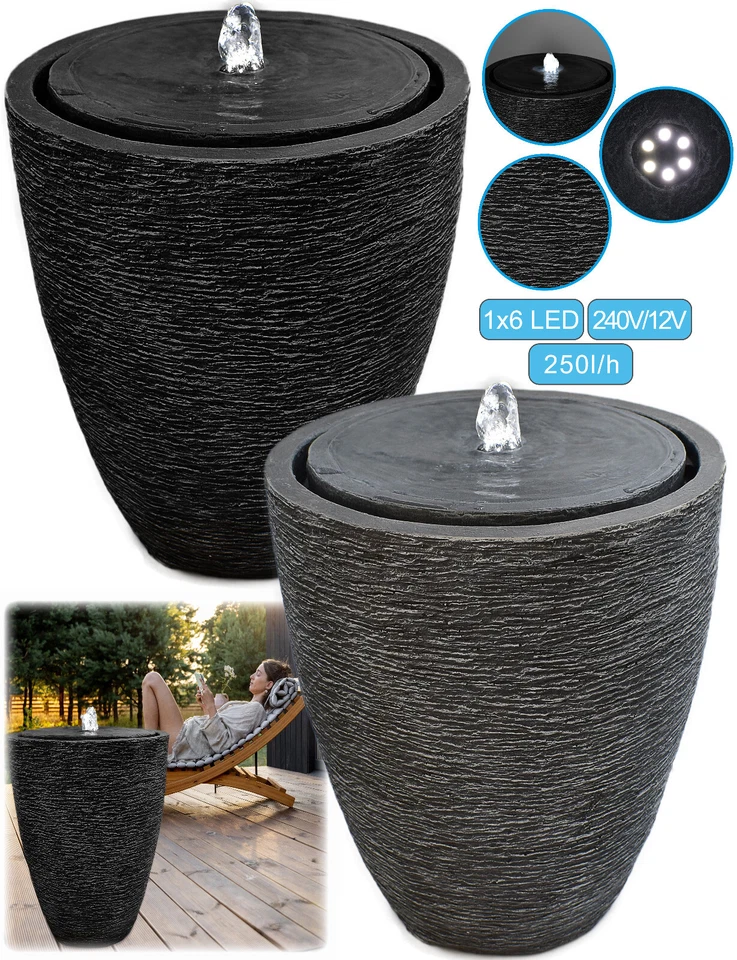 Springbrunnen Zimmerbrunnen Gartenbrunnen In und Outdoor mit LED Beleuchtung - Bild 1 von 1