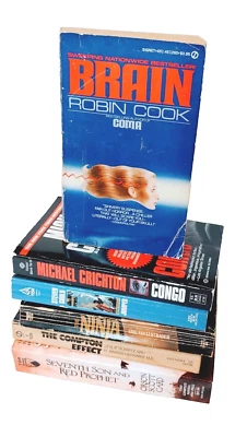 Lot Of 6 Vintage Books Horror Congo Jumper  Brain  The Compton Effect & More - Image 1 of 3