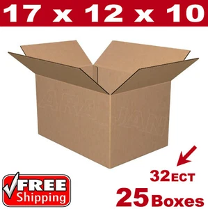 25 - 17x12x10 Cardboard Boxes Mailing Packing Shipping Box Corrugated Carton - Picture 1 of 1