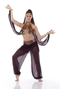 Arabesque Child X-Small Dance Costume PLUM Genie Jumpsuit w/ Headpiece New - Picture 1 of 3