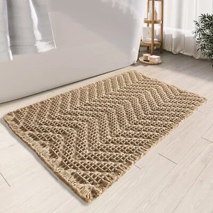 Bathroom Floor Mat,Boho Bath Mat,Super Absorbent Bath Mat,Bathroom Rugs Non Slip - Picture 1 of 8