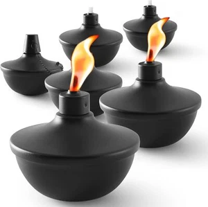 6 Pack Metal Table Top Torches, 22oz Citronella Torches for Outside, Refillable - Picture 1 of 6