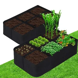 Fabric Raised Garden Bed 4x2x1ft 55 Gallon Grow Bags for Herbs Vegetables - Picture 1 of 6