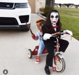 Kleinkind Chucky Kostüm Kleinkind Horror Puppe Killer Halloween Outfit 2-4T. OOAK - Bild 1 von 8