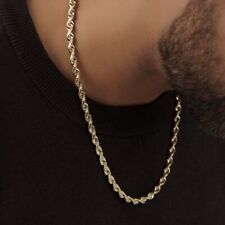 14k Gold Plated Over Solid 925 Sterling Silver Rope Chain 3.50mm