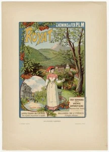 Antigua impresión litográfica original ROYAT francesa de 1900, Les Affiches Illustrees - Imagen 1 de 1