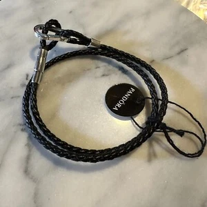 Pandora Moments Brown Braided Double Leather Bracelet Size 35CM - Picture 1 of 6