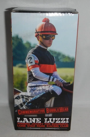 NIB 2019 Lane Luzzi Commemorative Bobblehead Lone Star Park Horse Racing Club Cover