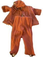 KIds Wool Coat Hat Stirrup Pants Girls Peach Size 2 1940s Original Kute Kiddies