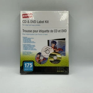 Staples CD & DVD Label Kit 175 Labels Inkjet Laser Avery 5931 8931 Compatible - Picture 1 of 4