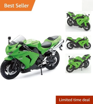 Modelo de bicicleta deportiva Kawasaki ZX-10R con licencia 1:12 New-Ray - acabado verde detallado Foto 1 de 4