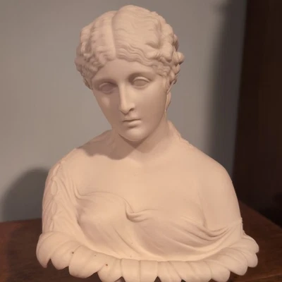 Busto de Parian de Clytie! Porcelana Mujer 10.5" Alto Estilo J&T Bevington Foto 1 de 4