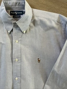 Polo Ralph Lauren Yarmouth Oxford Shirt Mens Vintage 90s Button Up 16-33 S-M - Imagen 1 de 9