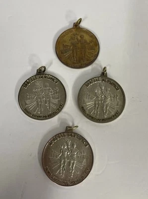 4 Special Olympics KENNEDY 3 Silver & 1 Bronze Medal Medallion Awards 2in - Image 1 of 3