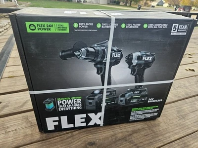 Flex 2-Tool Brushless Kit w/ TURBO Hammer Drill & Quick Impact Driver FXM202-2G - Image 1 of 4