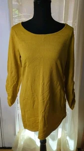 Cato Damen Tunika Pullover Medium Senf Seitenreißverschluss 3/4 Ärmel - Bild 1 von 11