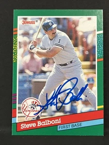 Tarjeta de béisbol autografiada firmada por Steve Balboni 1991 Donruss 350 New York Yankees - Imagen 1 de 1