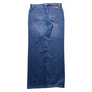 Vintage COOGI Jeans Mens 38x32 Blue Denim Loose Baggy Hip Hop Y2K Embroidered - Picture 1 of 7