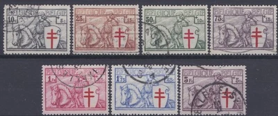 Bélgica, 1934, OPC 394/400: 175€, Control de Tuberculosis, Caballero, Usado Foto 1 de 2