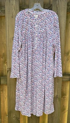 Camisón manga larga terciopelo floral tejido Aria Collection para mujer talla 3X 22W-24W Foto 1 de 4