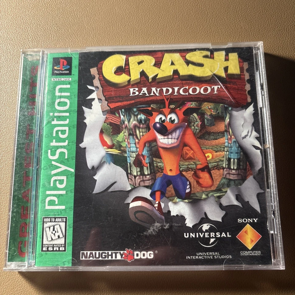 Crash Bandicoot Sony Playstation PS1 Green Label  TESTED Complete - Image 1 of 4