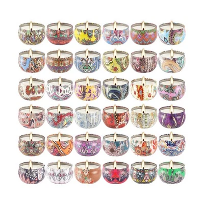 Juego de 36 velas perfumadas velas de viaje de cera de soja para... envío rápido Foto 1 de 4