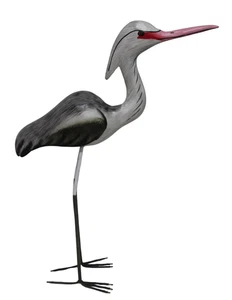 19" Hand Carved Wood HERON BIRD Nautical Coastal Cottage Boat Lake House Statue - Picture 1 of 4