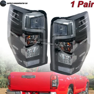 1 Pair LED Tail Light For Mitsubishi Triton MR 2018-2023 Rear Brake Lamp Smoked - Image 1 of 4