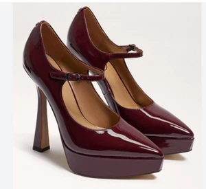 Sam Edelman Arie Ruby Patent Stiletto Heel Mary Jane Pointed Toe Fashion Pumps - Picture 1 of 8