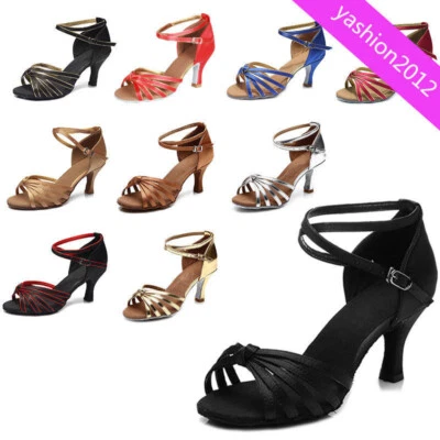 Nuevos Zapatos de Baile de Tango Latino de Salón para Mujer Tacón Salsa Baile Colores   Foto 1 de 4