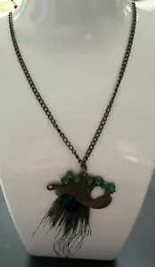 Ladies Brass tone Peacock Necklace - Picture 1 of 5