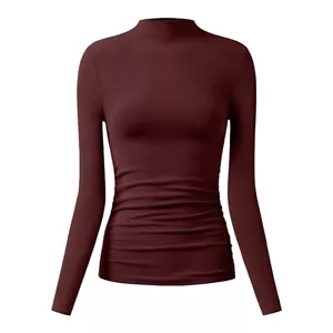 OGL Ruby Mid Thermo Thermo geraffte Seiten steckbar Mockneck Top Damen Größe L - Bild 1 von 11