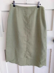 Johnny Dexter Olive Green Faux Suede A-Line Skirt Size 12 - Picture 1 of 8