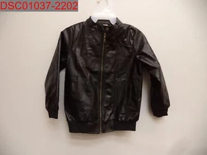 NWOT - Fading, Boys Black Fuax Leather Jacket, Size 12 US, 140 Japan - Picture 1 of 7