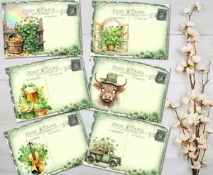 St.Patricks Day Irish Theme PostCards With/Without Envelopes Scrap Book Journal - Picture 1 of 5