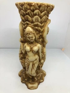 Antique Resin Naked Ladys with Animals  Vase - Picture 1 of 11