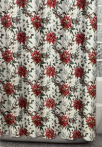 Como Nuevo + Juego de Cortina de Ducha de Tela Pesada Ivy con 12 Ganchos Rodillos de Metal Nuevo en Paquete - Imagen 1 de 8