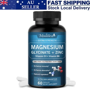 Magnesium Glycinate 500mg With Vitamin D3 - For Calm,Nervous System,Muscle,Sleep - Picture 1 of 7