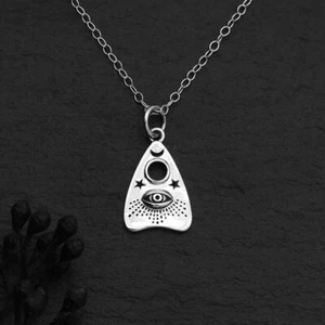 Ouija Planchette Charm Necklace - Sterling Silver 18 Inch - NEW - Picture 1 of 3